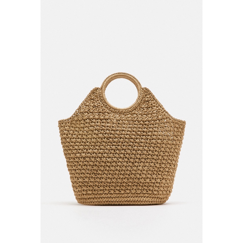 Zara NWT WOVEN SHOPPER BAG